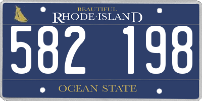 RI license plate 582198