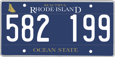 RI license plate 582199