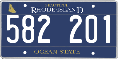 RI license plate 582201