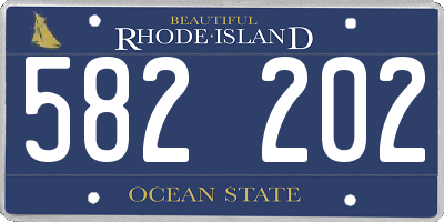 RI license plate 582202