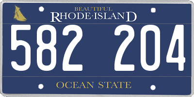 RI license plate 582204