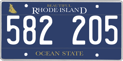 RI license plate 582205