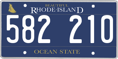 RI license plate 582210