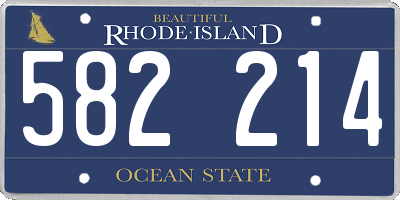 RI license plate 582214
