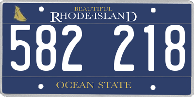 RI license plate 582218