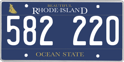RI license plate 582220
