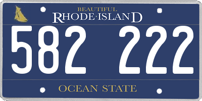 RI license plate 582222