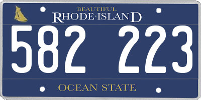 RI license plate 582223