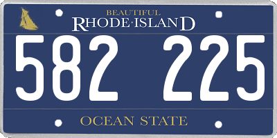 RI license plate 582225