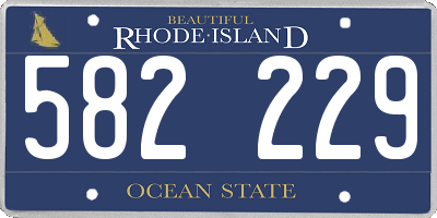 RI license plate 582229