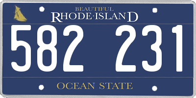 RI license plate 582231