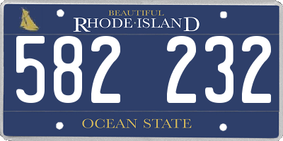 RI license plate 582232
