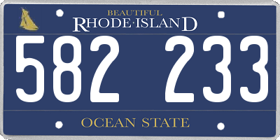 RI license plate 582233