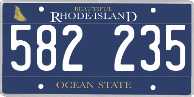 RI license plate 582235