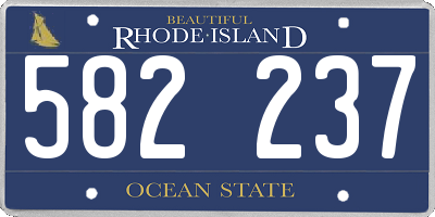 RI license plate 582237