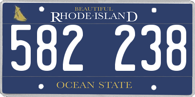 RI license plate 582238