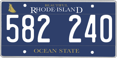 RI license plate 582240