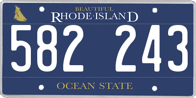 RI license plate 582243