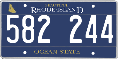 RI license plate 582244