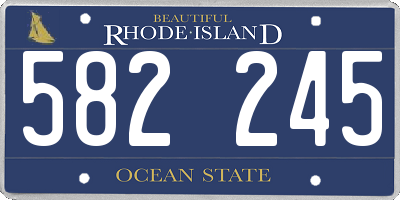 RI license plate 582245