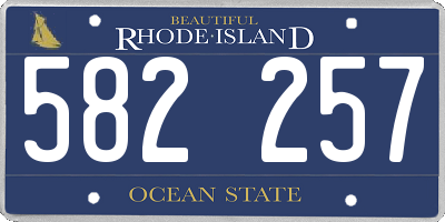 RI license plate 582257