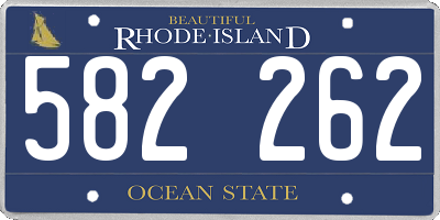 RI license plate 582262