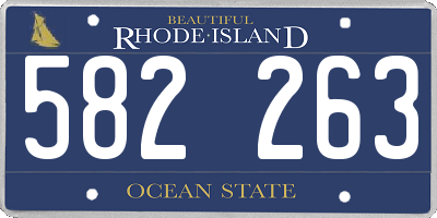 RI license plate 582263