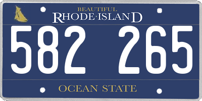 RI license plate 582265