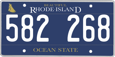 RI license plate 582268