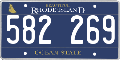 RI license plate 582269
