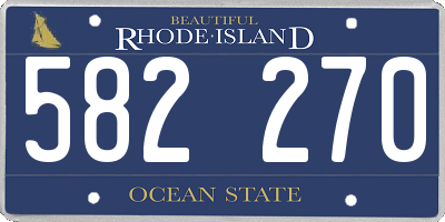 RI license plate 582270