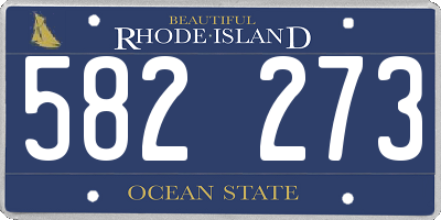 RI license plate 582273