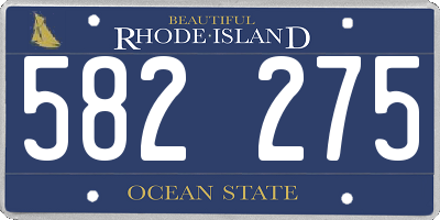 RI license plate 582275
