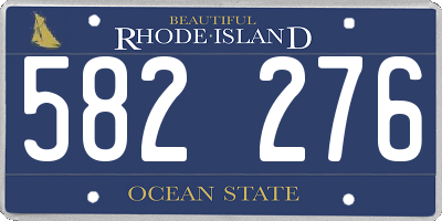 RI license plate 582276