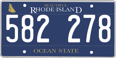 RI license plate 582278