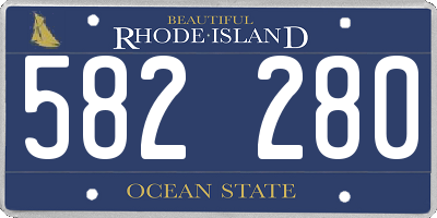 RI license plate 582280