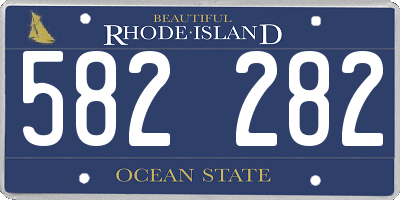 RI license plate 582282