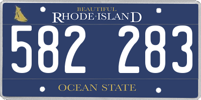 RI license plate 582283