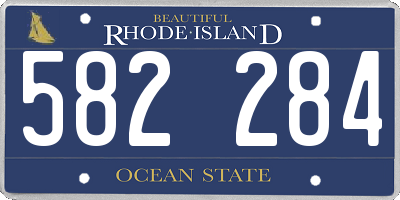 RI license plate 582284
