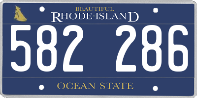 RI license plate 582286