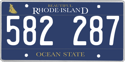 RI license plate 582287