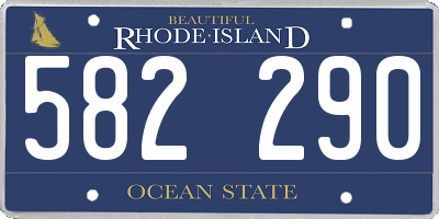 RI license plate 582290