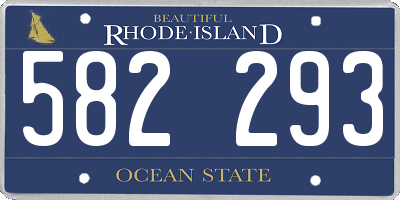 RI license plate 582293