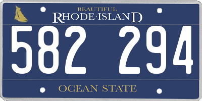 RI license plate 582294