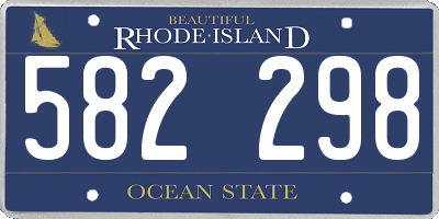 RI license plate 582298