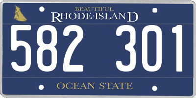 RI license plate 582301