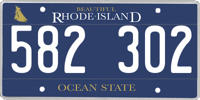 RI license plate 582302