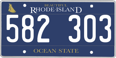 RI license plate 582303