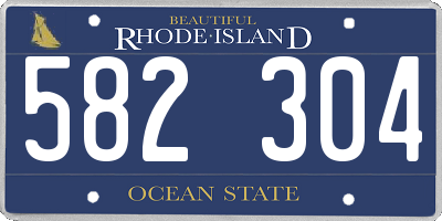 RI license plate 582304