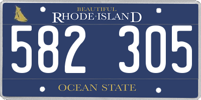 RI license plate 582305